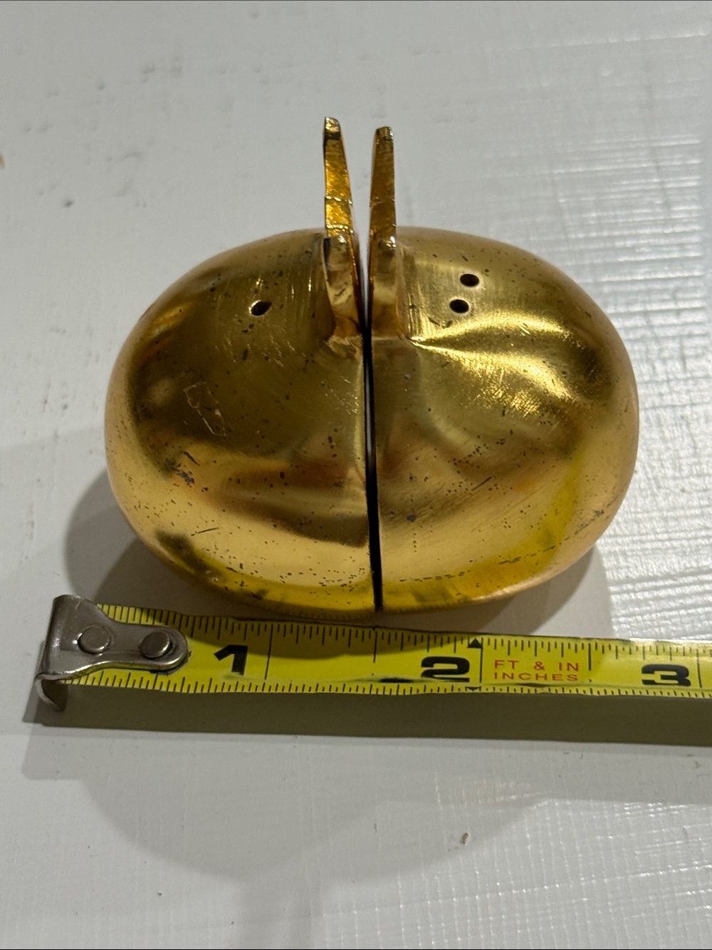 Pomegranate Brass Decorative Salt & Pepper Shakers Set Polished Gold Finish